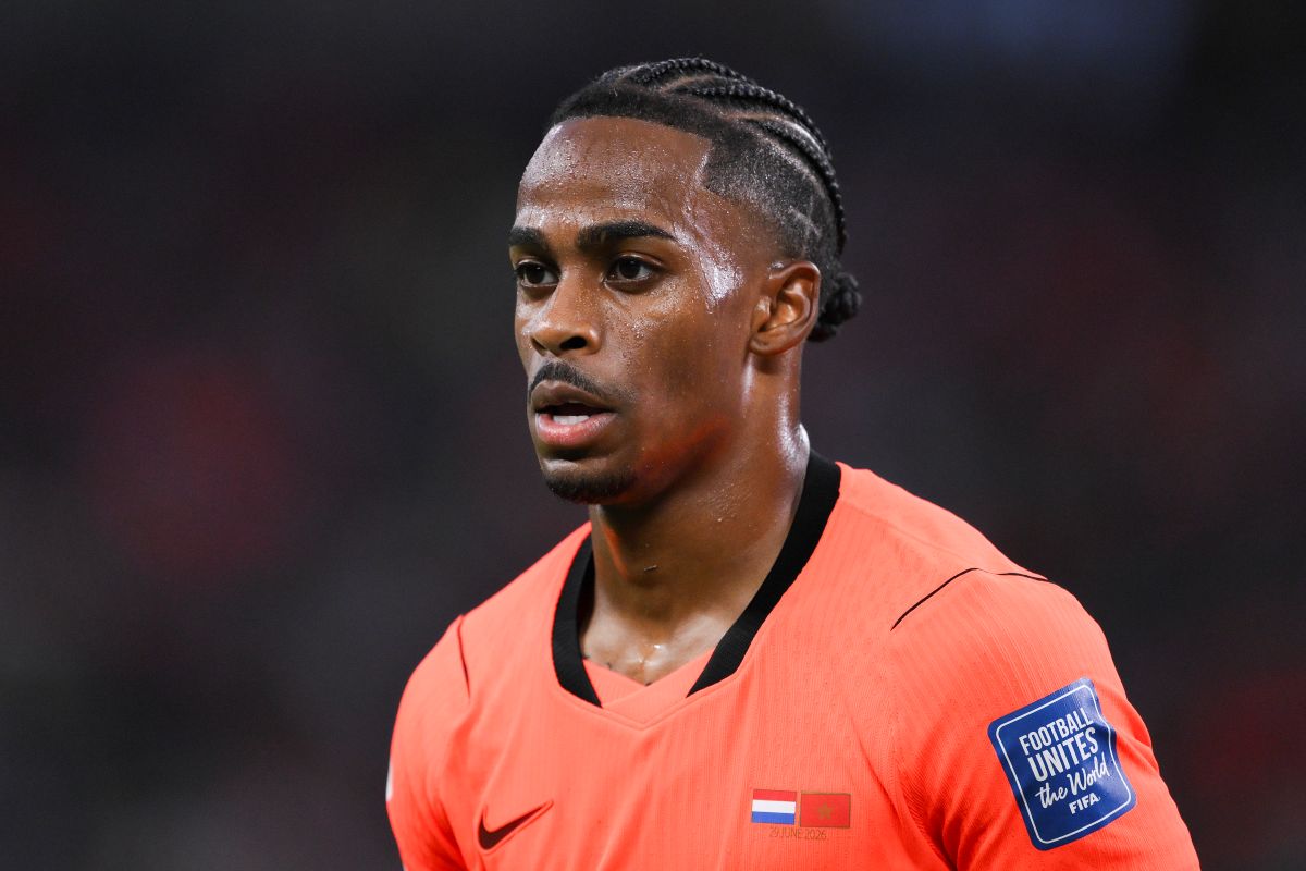 GUADALUPE, MEXICO - JUNE 29: Crysencio Summerville of Netherlands looks on during the FIFA World Cup 2026 Round Of 32 match between Netherlands and Morocco at Monterrey Stadium on June 29, 2026 in Guadalupe, Mexico. (Photo by David Ramos/Getty Images)