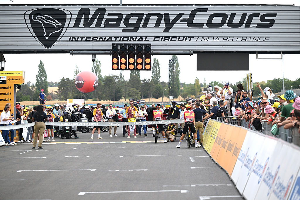 CIRCUIT NEVERS MAGNY-COURS, FRANCE - JULY 16: A general view of Circuit Nevers Magny-Cours prior to the 113th Tour de France 2026, Stage 12 a 179.1km stage from Circuit Nevers Magny-Cours to Chalon-sur-Saone / #UCIWT / on July 16, 2026 in Chalon-sur-Saone, France. (Photo by Dario Belingheri/Getty Images)