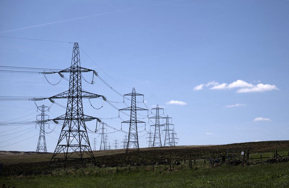 Pylons in British countryside