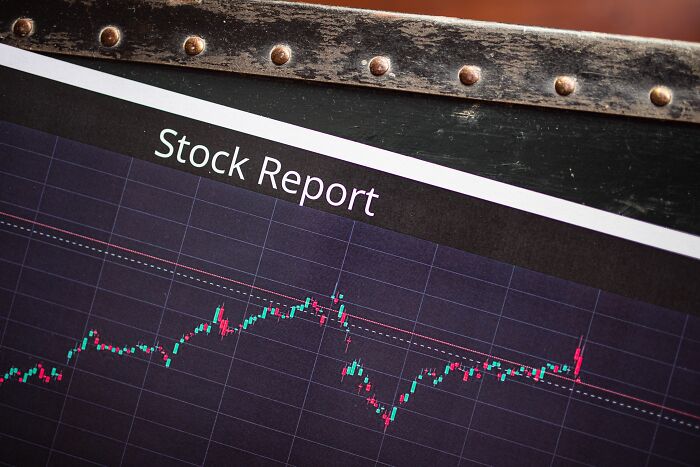 A stock report with a grim financial warning, showing a declining trend on the chart related to Covid.