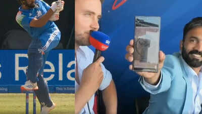 Watch: Rohit Sharma's 'nataraja shot' leaves Dinesh Karthik in awe during 1st ODI vs England