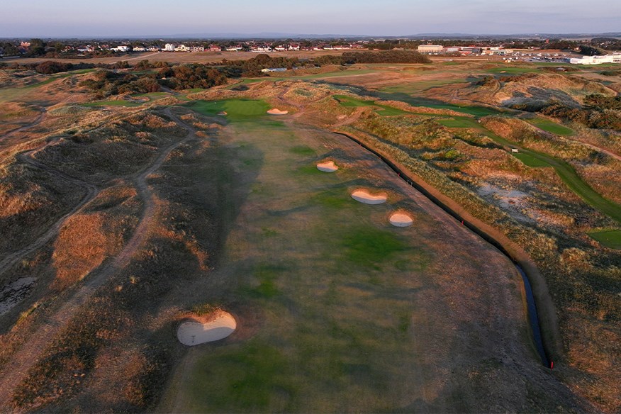 The 8th hole at Royal Birkdale, home of the 2026 Open Championship.