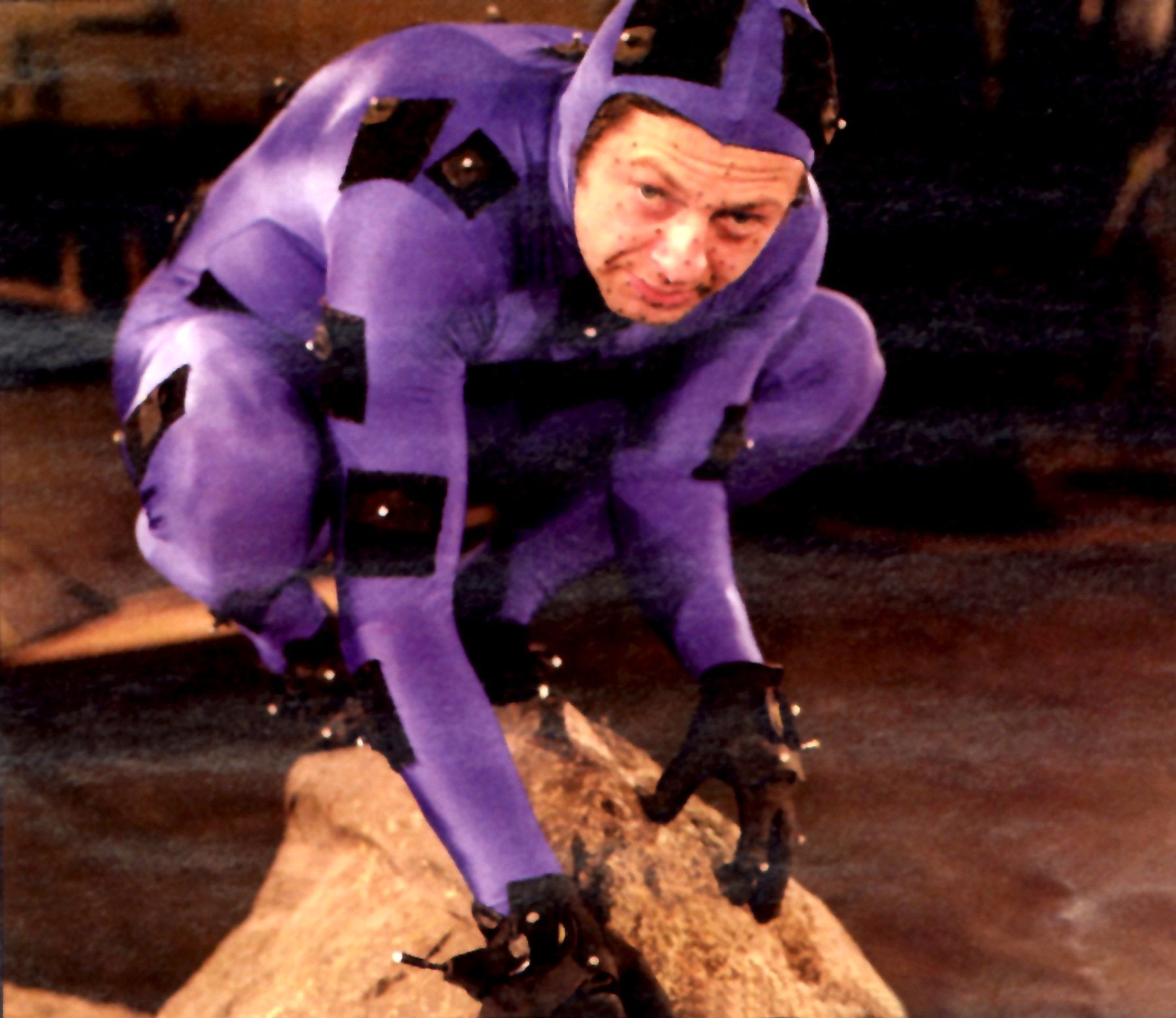 Serkis in his motion-capture suit on the set of 2002’s ‘The Lord of the Rings: The Two Towers’