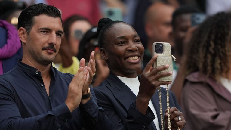 Venus Williams was watching her sister compete in the singles last Tuesday. Pic: AP