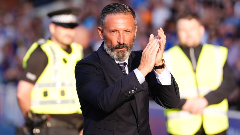 Rangers manager Derek McInnes during a pre-season friendly match at the Ibrox, Glasgow...Picture date: Wednesday July 22, 2026. PA Photo. Photo credit should read: Andrew Milligan/PA Wire...RESTRICTIONS: Use subject to restrictions. Editorial use only, no commercial use without prior consent from rights holder.