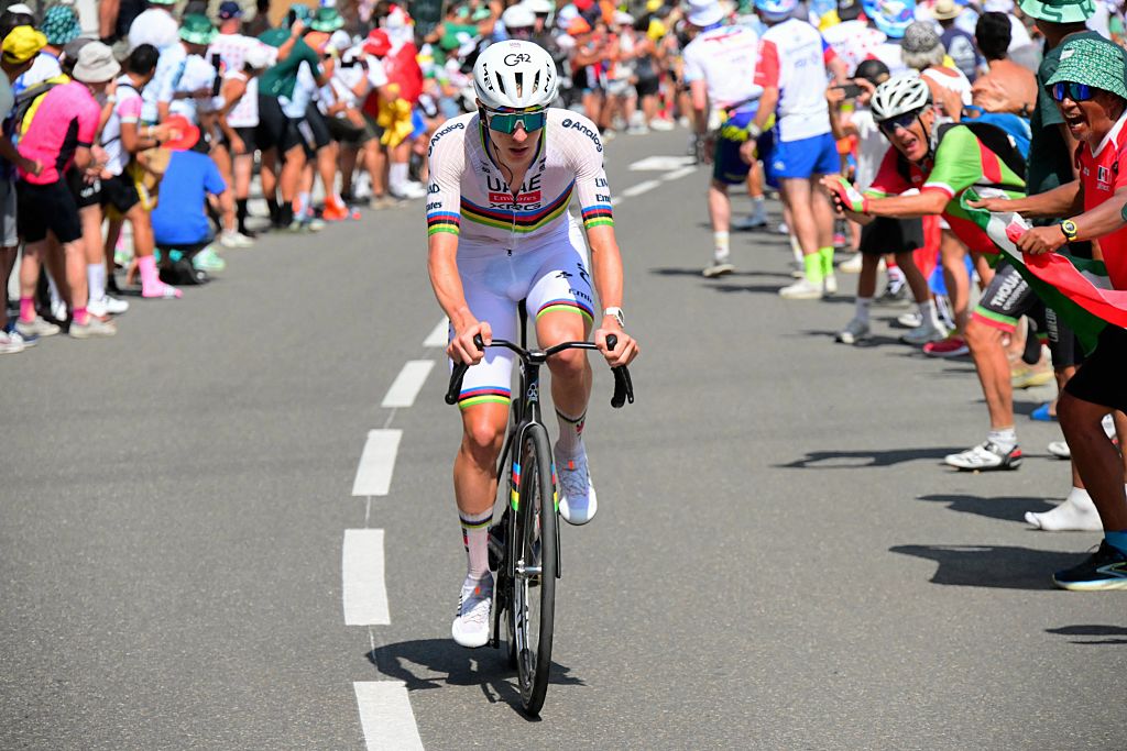 Slovenian Tadej Pogacar of UAE Team Emirates XRG pictured in action during stage 6 of the 2026 Tour de France cycling race, a stage of 186 km from Pau to Gavarnie-Gedre, on Thursday 09 July 2026. The 113th edition of the Tour de France starts on Saturday 4 July in Barcelona, Spain, and will finish in Paris, France on the 26th of July. BELGA PHOTO POOL BERNARD PAPON (Photo by POOL BERNARD PAPON / BELGA MAG / Belga via AFP)