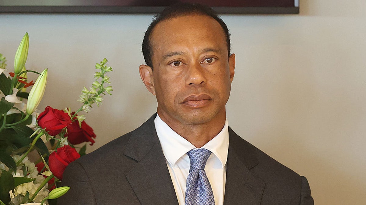 Tiger Woods at a PGA Tour press conference