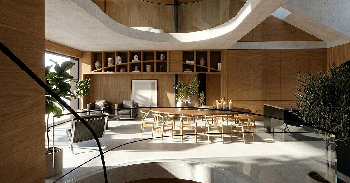 timber, curves, and crafted details shape DHaus’ nanjing townhouse