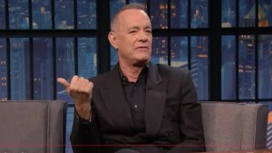 Tom Hanks on "Late Night with Seth Meyers" (Credit: NBC)