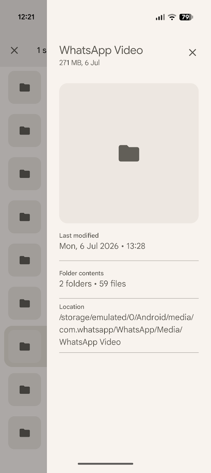 file information in google files app