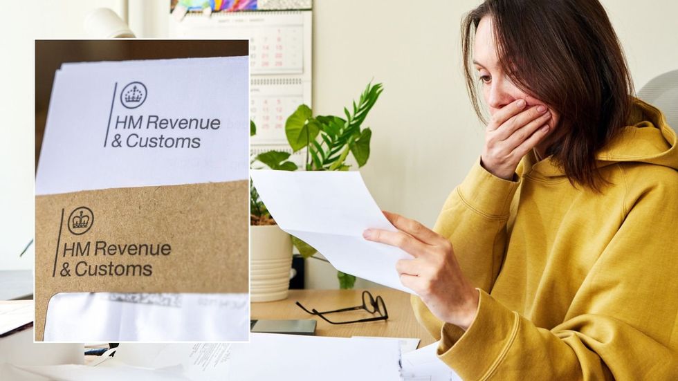 Woman reading letter and HMRC letter