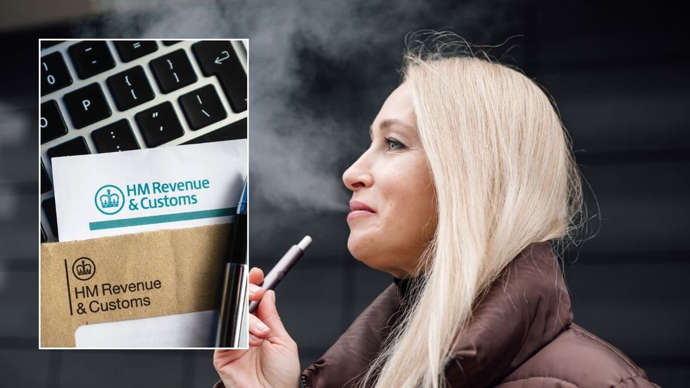 Woman vaping and HMRC letter