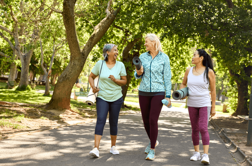 Women walking in the park