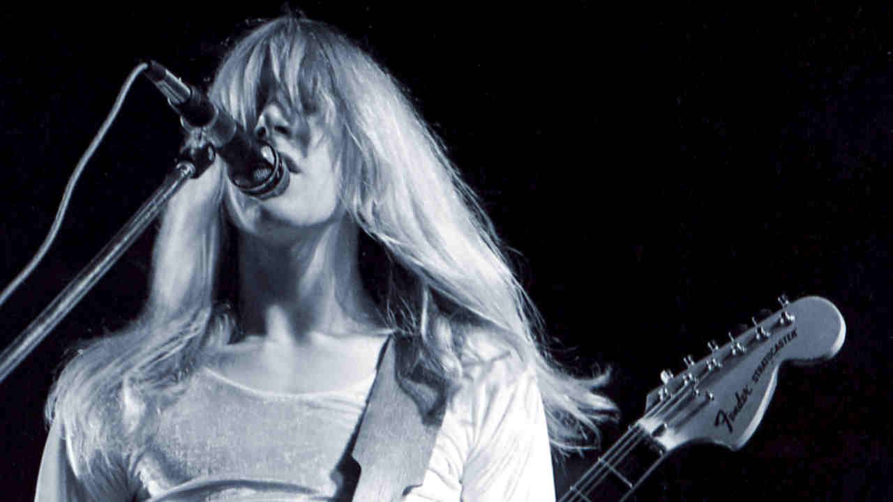 Angel Witch&rsquo;s Kevin Heybourne performing onstage in the early 1980s