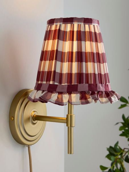 Dunelm, Ruffle Check Easy Fit Lamp Shade