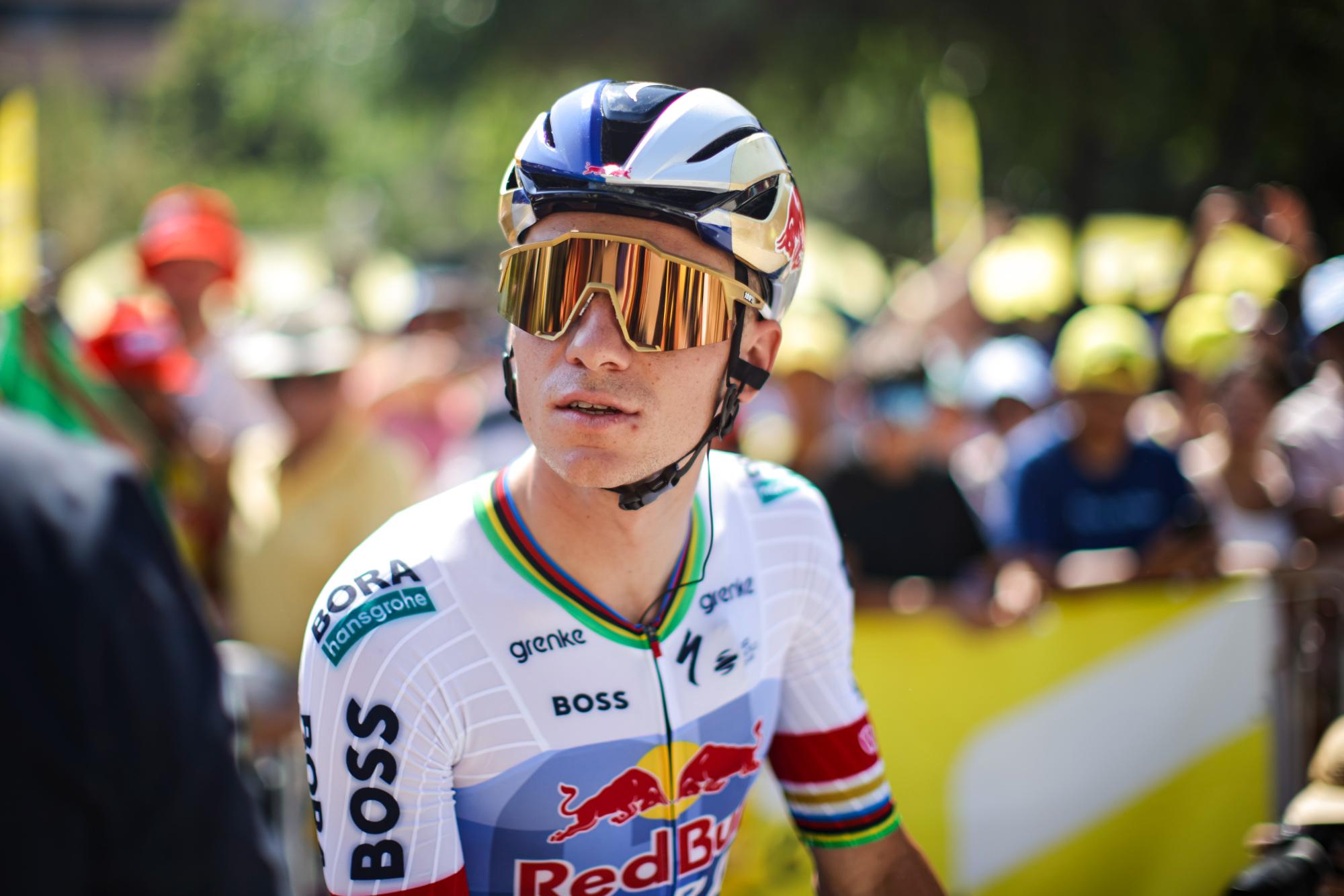 Remco Evenepoel looks focused