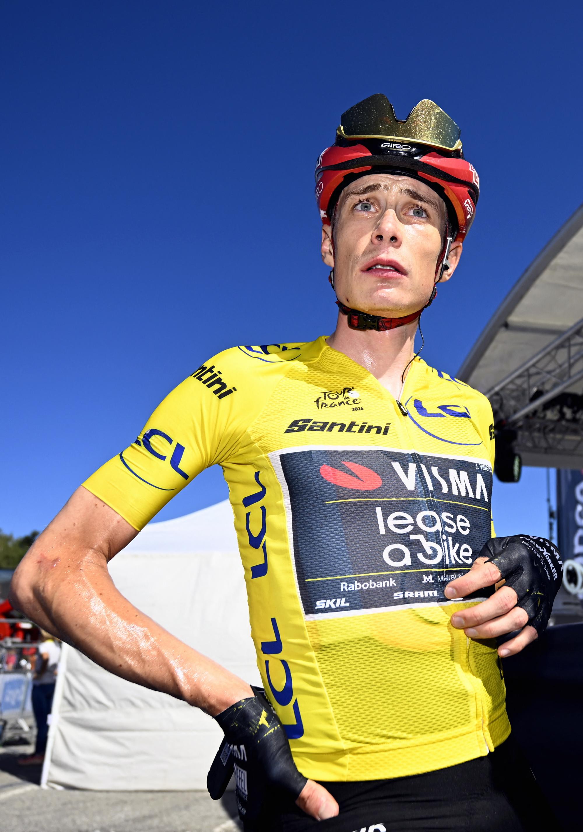 Jonas Vingegaard looks shocked and tired
