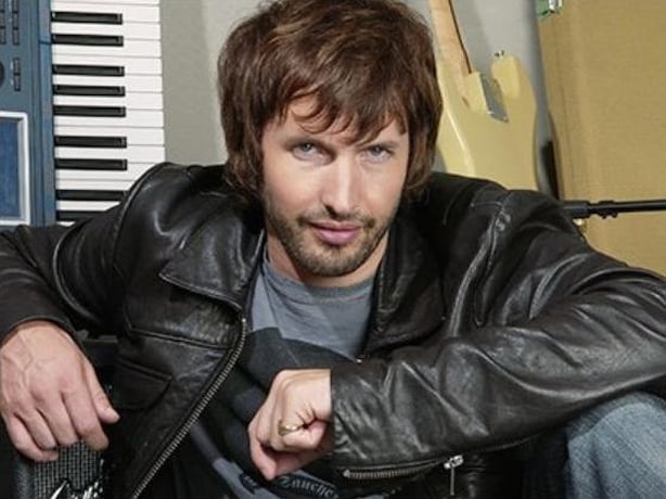 James Blunt looks at the camera
