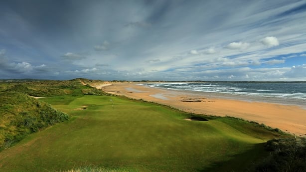 DOONBEG, COUNTY CLARE - JUNE 05: A view from behind the green on the 181 yards par 3, 9th hole at the Trump International Golf Links Doonbeg on June 5, 2017 in Doonbeg, County Clare, Ireland. (Photo by David Cannon/Getty Images)