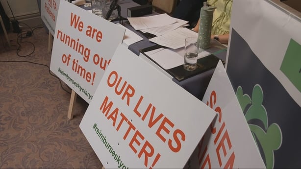 Posters seen at a public meeting in Dublin on Friedreich's Ataxia