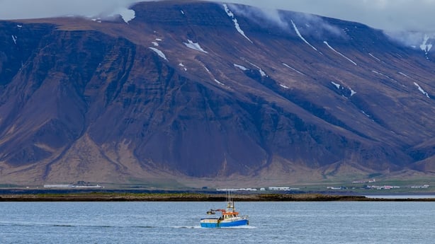 A fishing boat near the Old Harbour in Reykjavik, Iceland