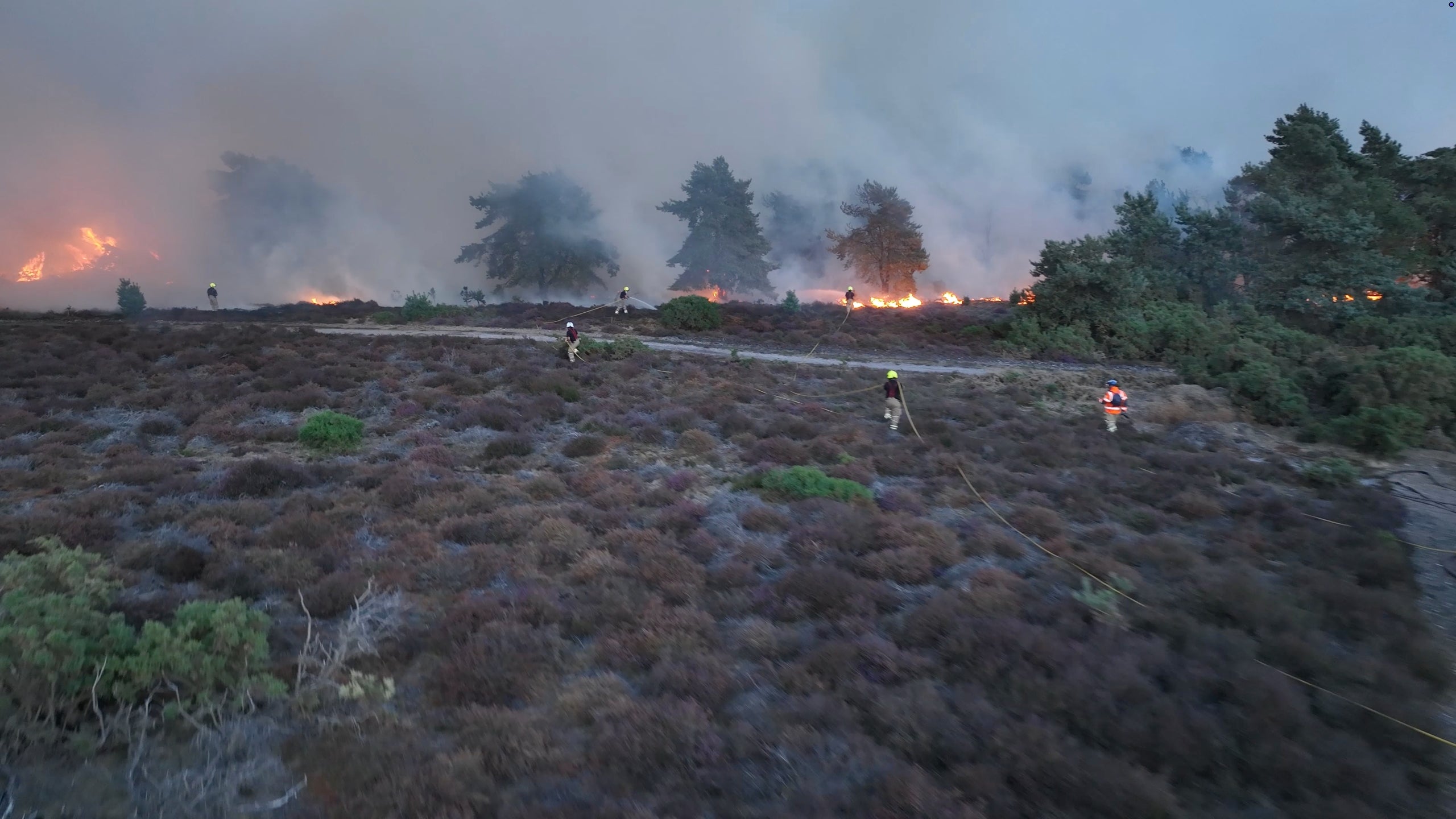 Several people were evacuated as a result of the Suffolk wildfire, with many more forced to move due to fires elsewhere in Europe