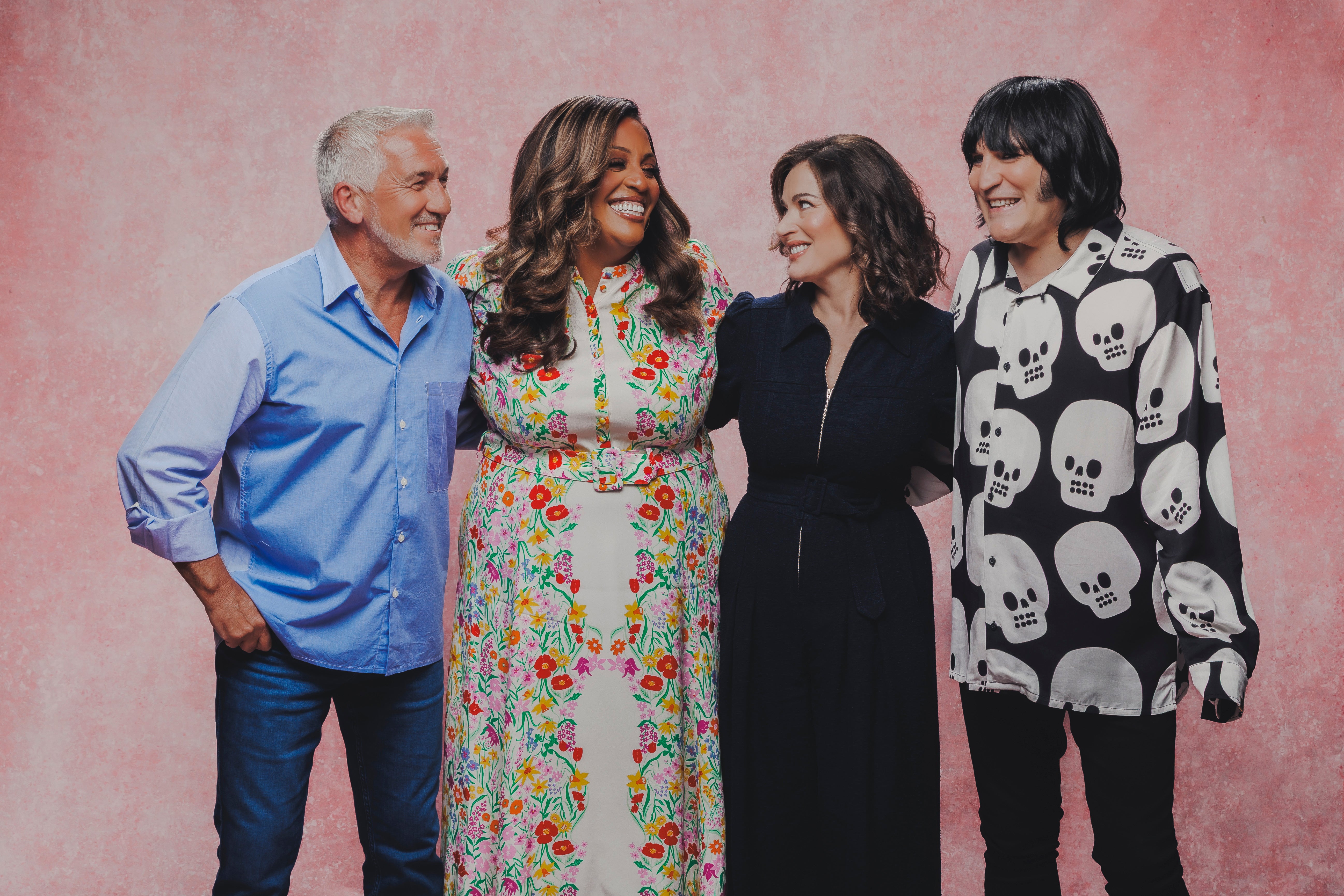 Nigella Lawson (second right) with fellow judge Paul Hollywood (left) and hosts Alison Hammond and Noel Fielding ahead of the new series of The Great British Bake Off