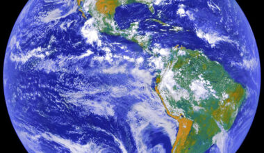 Full-disk image of Earth captured by NOAA's GOES-8 satellite, which operated from 1994 to 2004