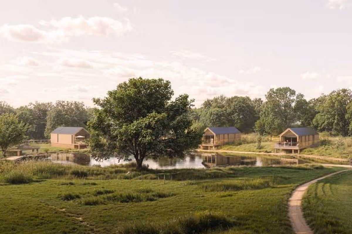 An impression of planned accommodation lodges at the proposed Priory Park leisure and wellness facility
