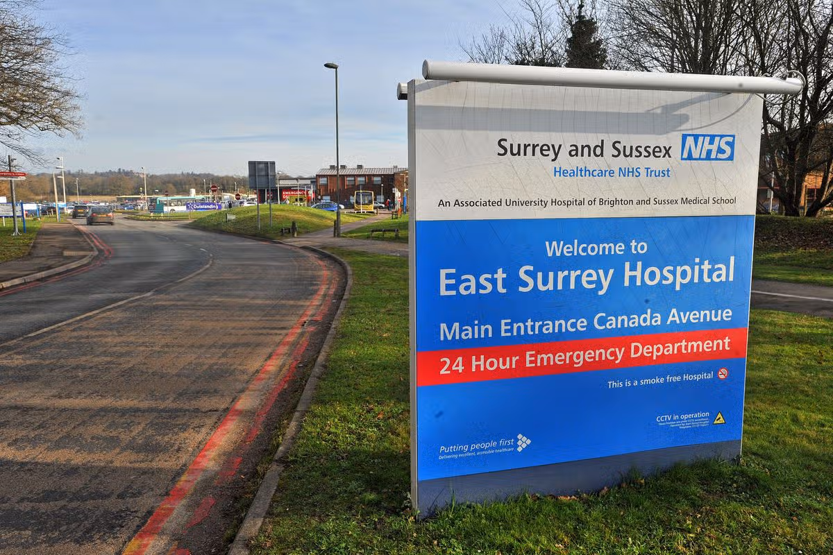 East Surrey Hospital sign