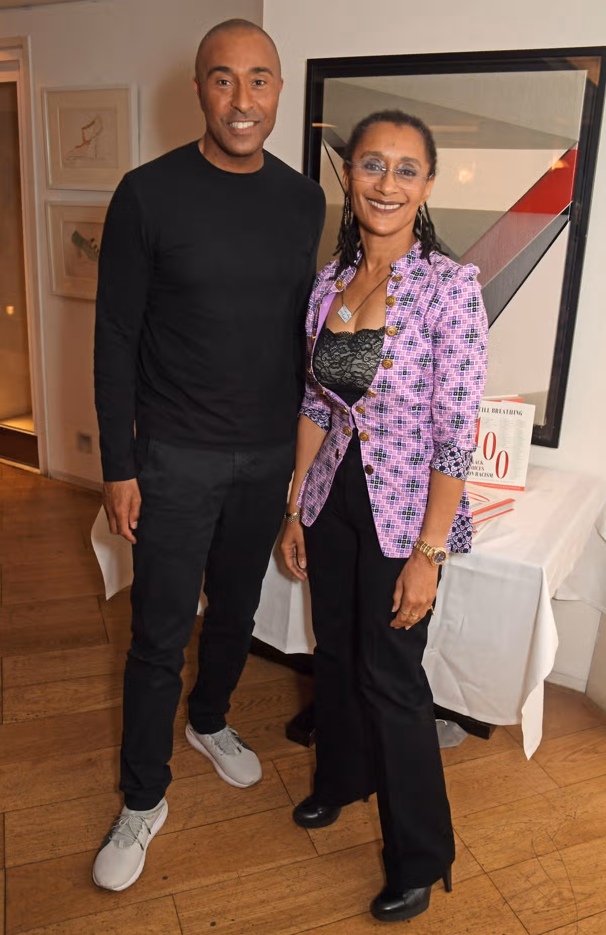 Colin Jackson (L) and actress sister Suzanne Packer