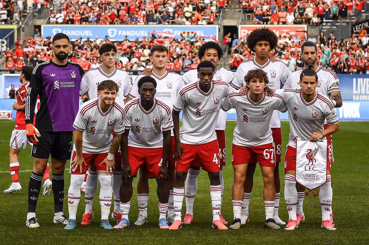 Mandatory Credit: Photo by Rebekah Wynkoop/SPP/Shutterstock (17026859ad)
Liverpool FC starting eleven before the pre-season friendly match between Liverpool FC and Wrexham AFC at Yankee Stadium York, United States - 29 Jul 2026