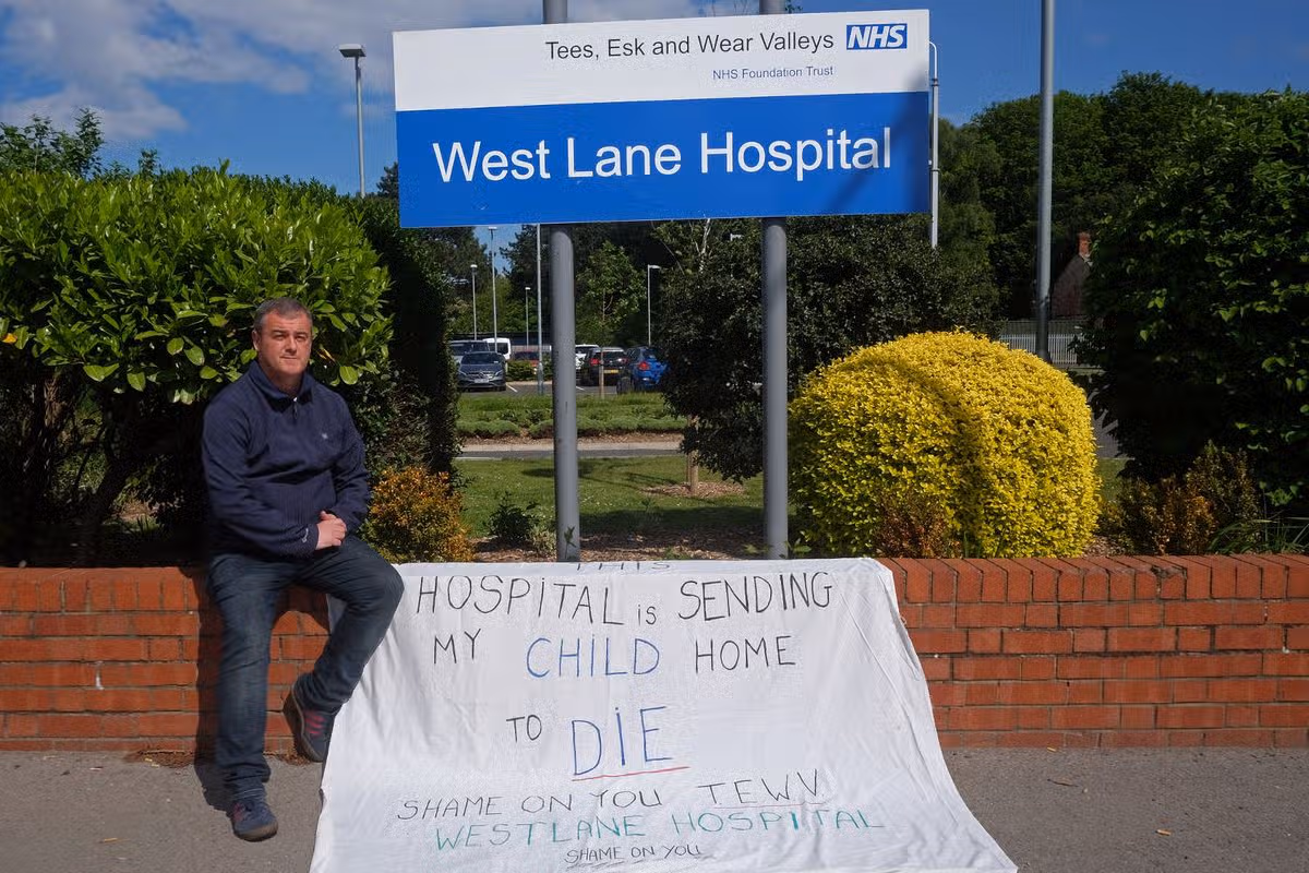 David Moore at West Lane Hospital on Acklam Road in Middlesbrough - he has been campaigning against what happened to her since she was a patient prior to her death in 2020