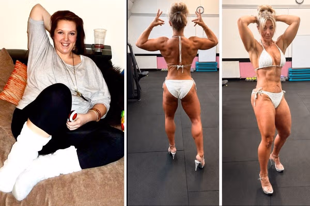 Sarah Dunbar, before and after her fitness transformation