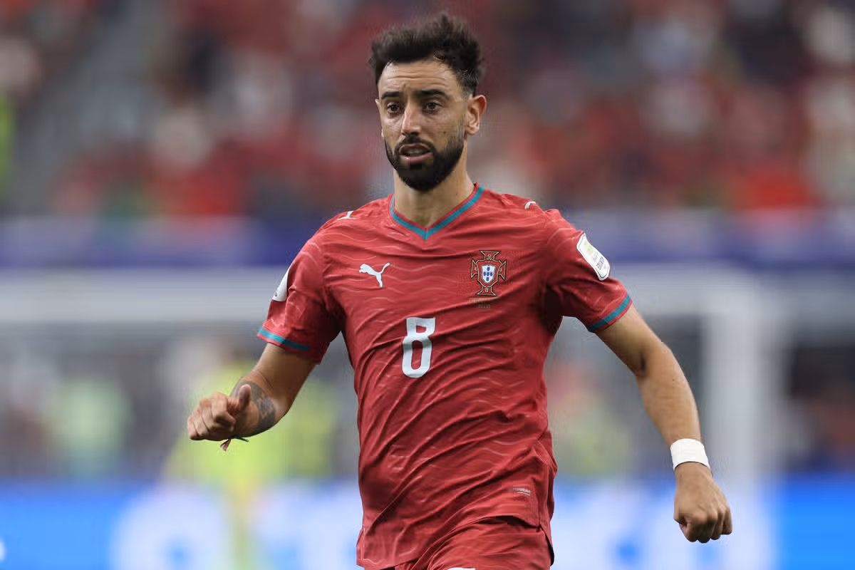 Bruno Fernandes during the FIFA World Cup 2026 Round of 16 match between Portugal and Spain at Dallas Stadium.