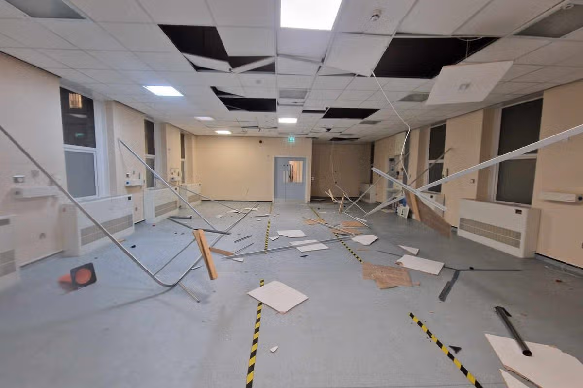 Vandalism at Accrington Victoria Hospital