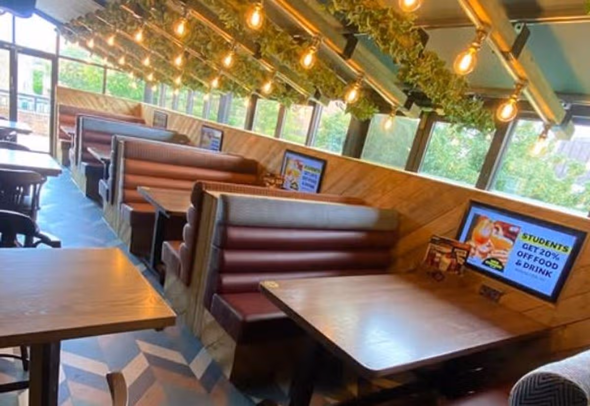 The new upstairs booths