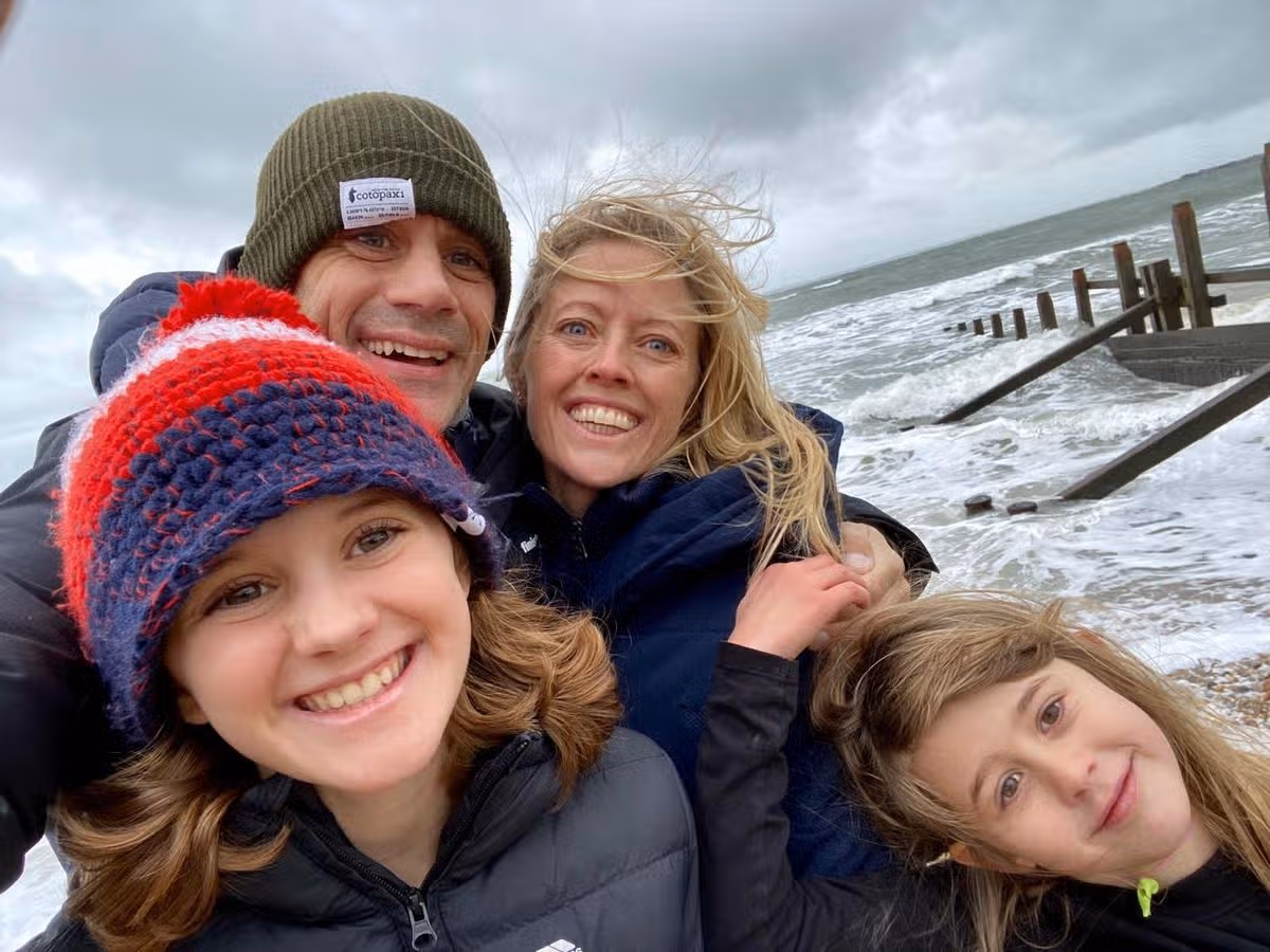 Transplant survivor Rob Blades and family
