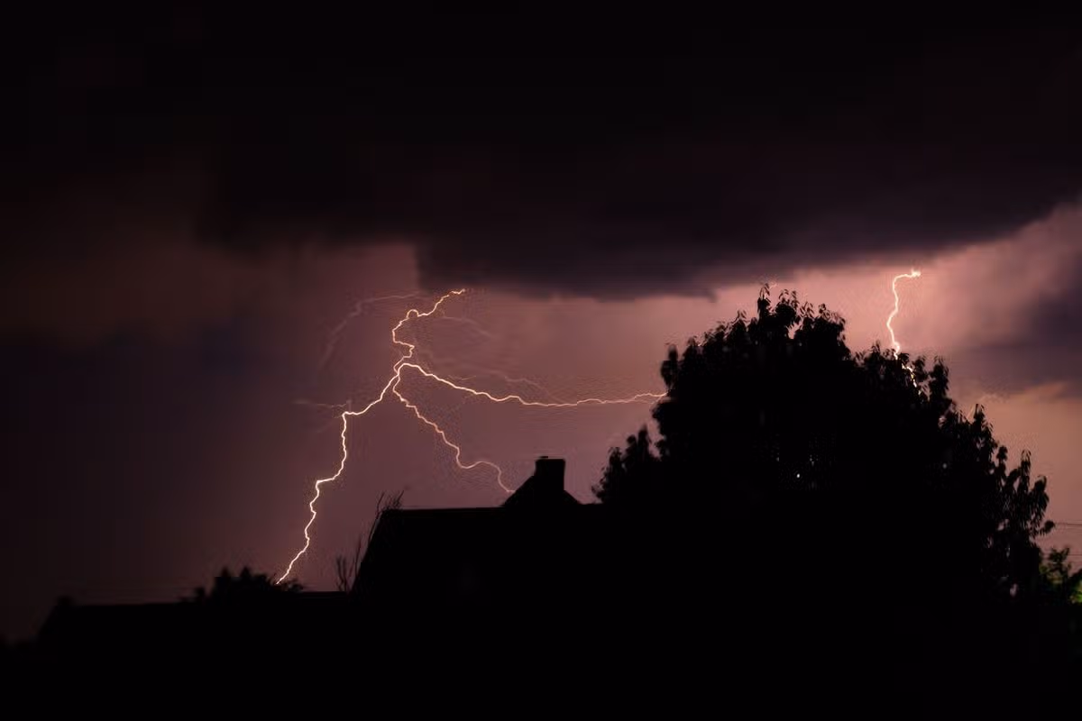 Thunderstorm in a park