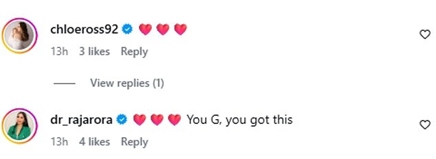 Family and friends took to the comment section to share their support