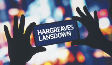 Hargreaves Lansdown financial services office exterior with company logo prominently displayed on modern building fa&ccedil;ade