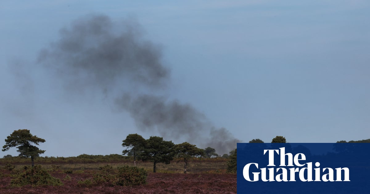 ‘Real struggle’ to tame New Forest blaze as UK set for hottest summer on record | UK weather