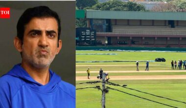 Hours after Gautam Gambhir's visit to Galle, lawn mower hits the pitch
