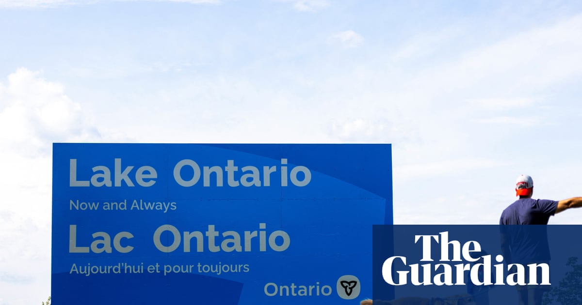 Canada erects giant ‘Lake Ontario’ sign as spat with Trump over name escalates | Donald Trump
