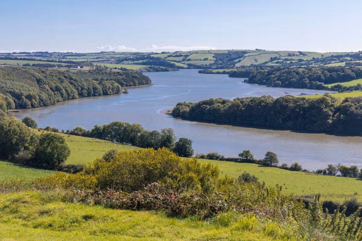 Bends in the 72-kilometre-long River Bandon as it nears Kinsale, County Cork, Republic of Ireland