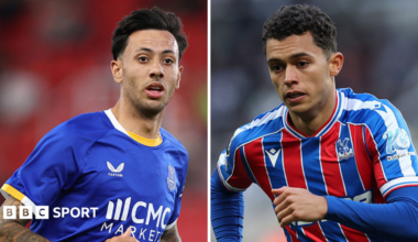 A split image of Dwight McNeil and Brennan Johnson