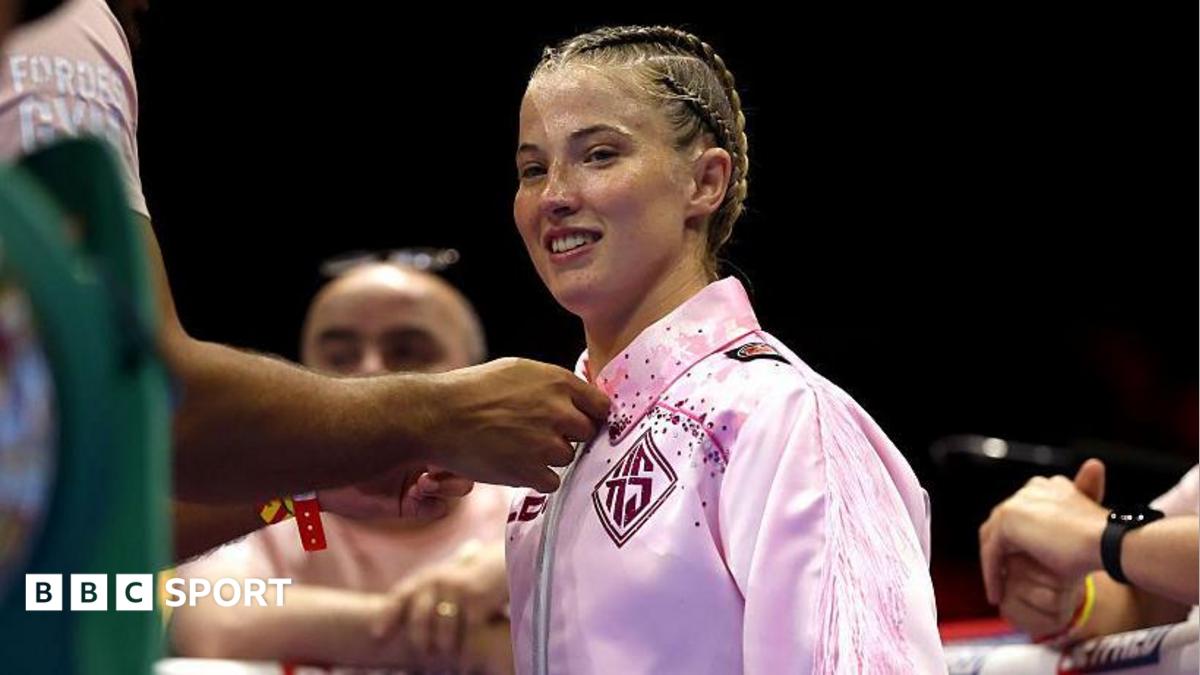 Francesca Hennessy in the ring before a fight