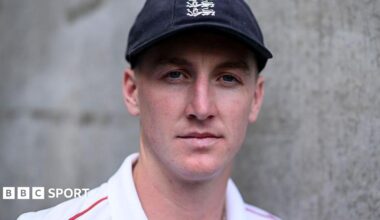 Portrait of England batter Harry Brook
