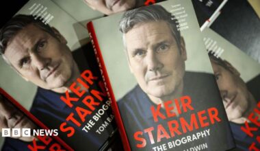 A pile of books entitled Keir Starmer, the biography