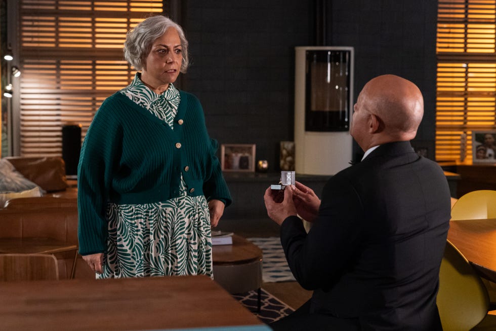 EMBARGO 24/03/2026 Donny Clark and Misbah Maalik in Hollyoaks embargo 24032026 donny clark and misbah maalik in hollyoaks